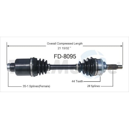 Surtrack Axle Cv Axle Shaft, Fd-8095 FD-8095